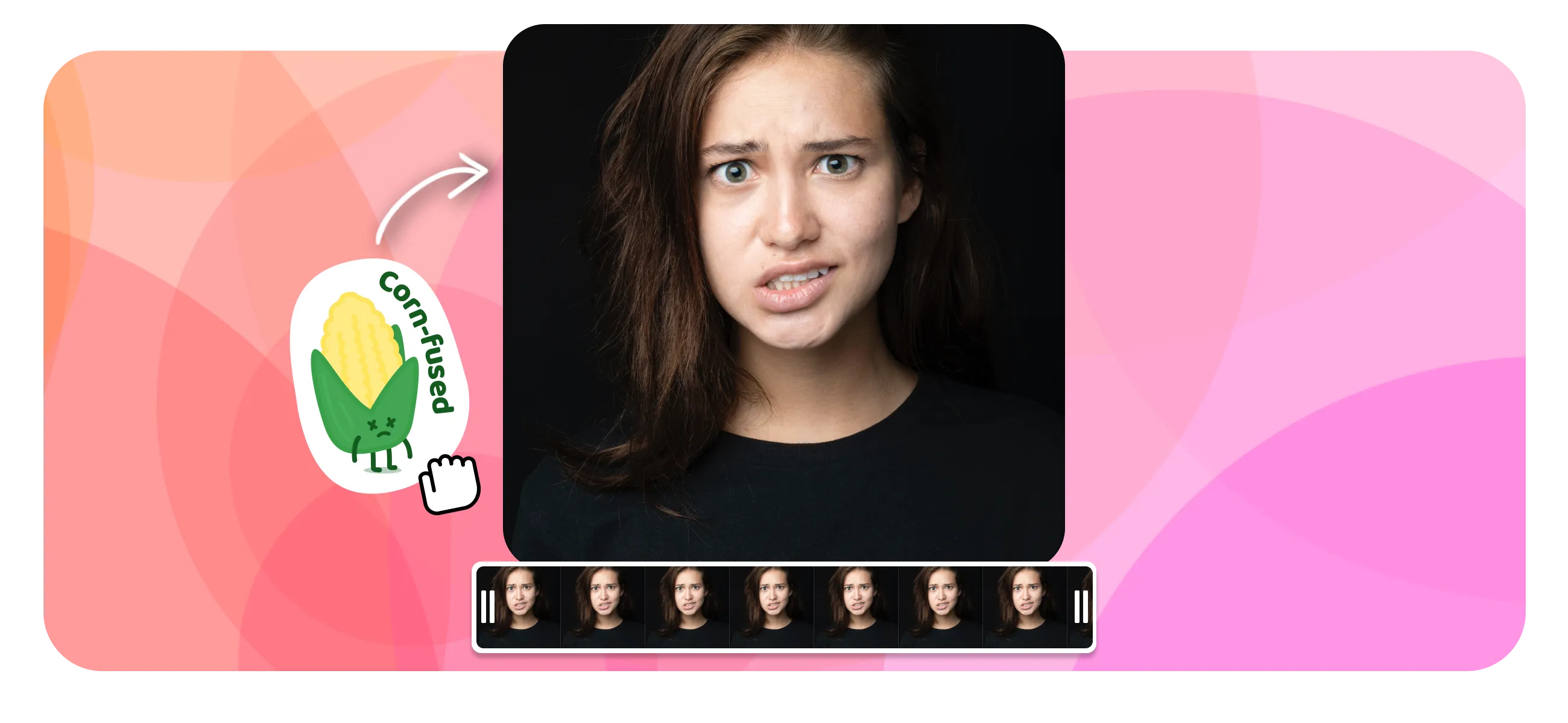 Hero Illustration of adding a sticker to a video