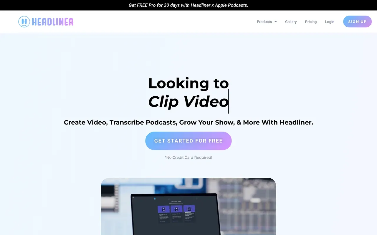 Headliner homepage, compared against the best Headliner alternatives