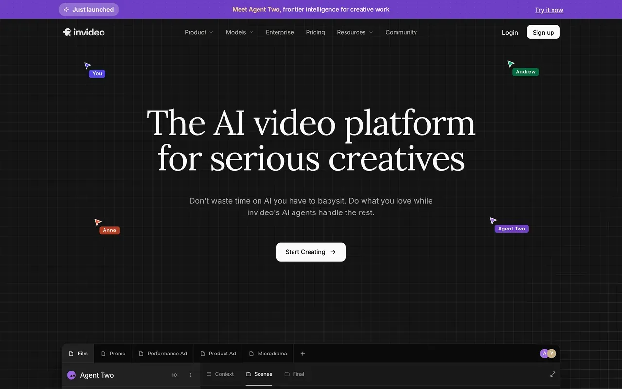 InVideo homepage, compared against the best InVideo alternatives