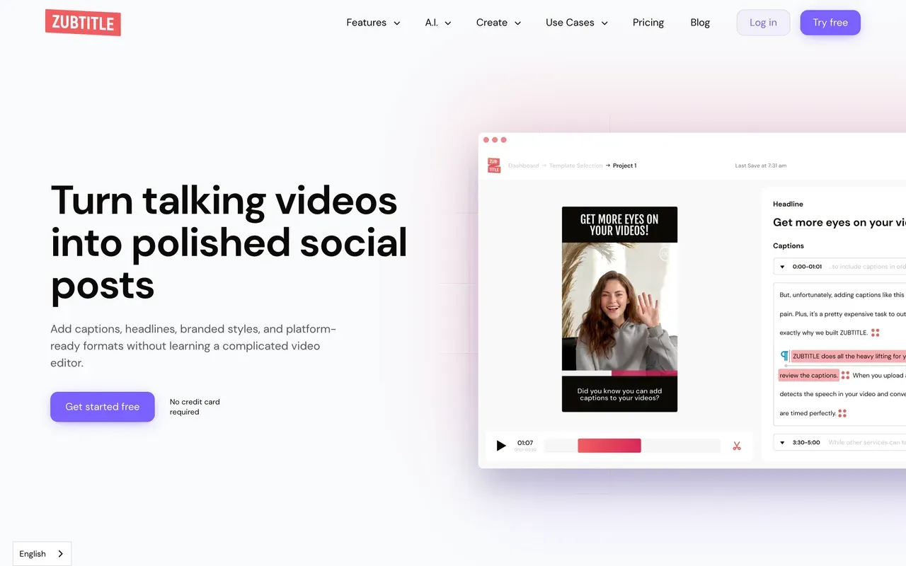 Zubtitle homepage, August 2026