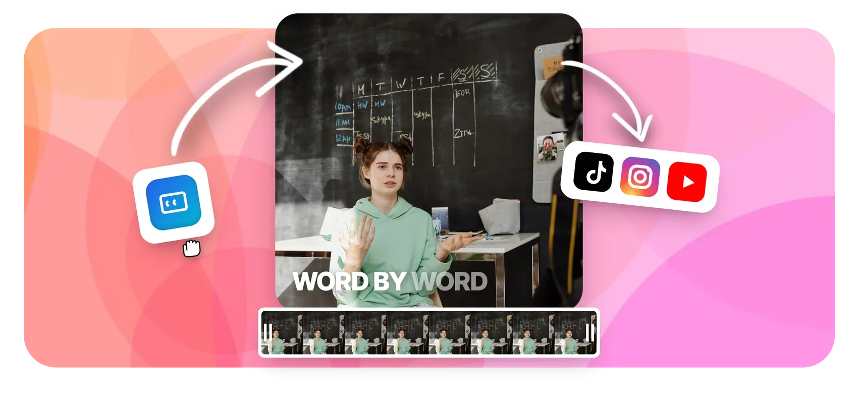 Animated captions with word-by-word highlighting