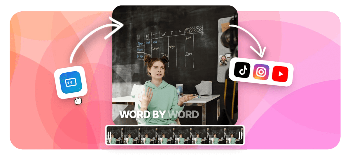 Hero - Animated captions with word-by-word highlighting