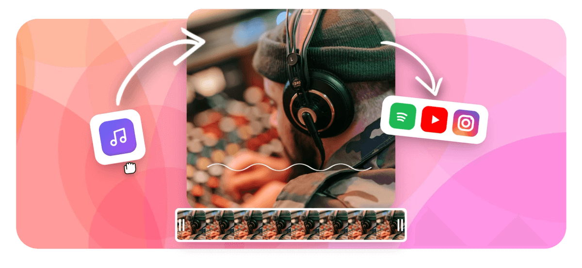 Hero - Audio to video maker with a moving waveform