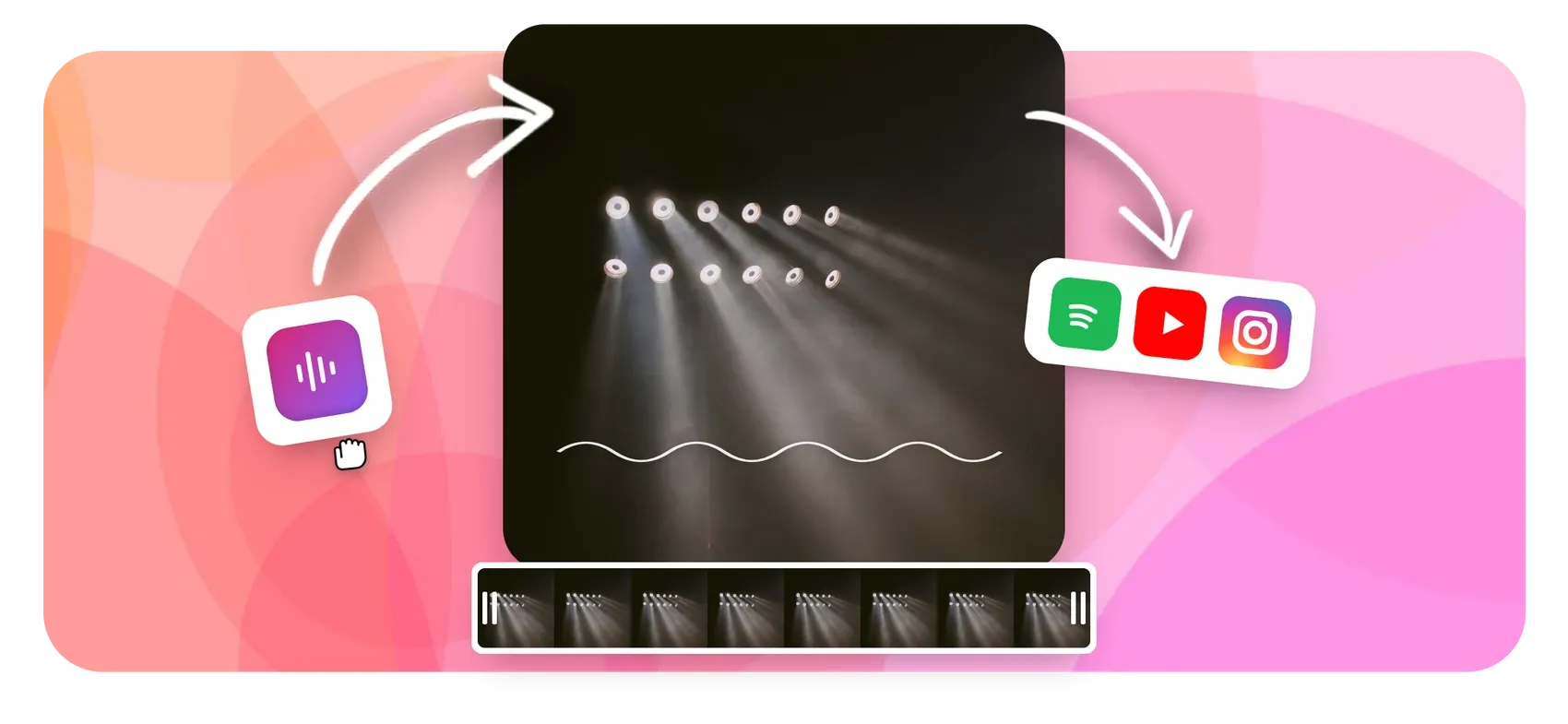 Audio visualizer turning music into waveform videos