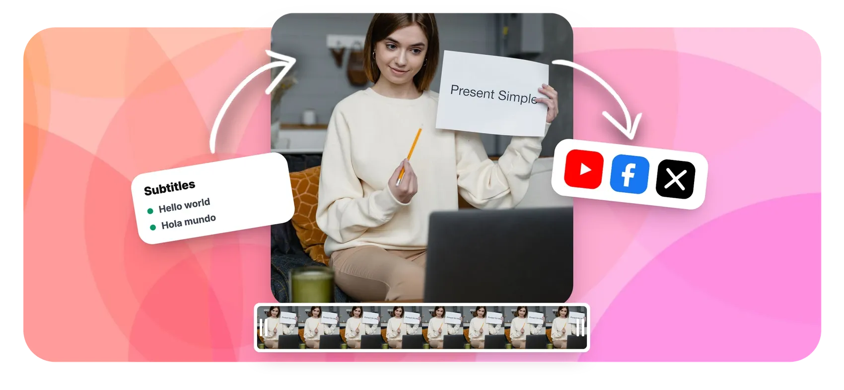 Bilingual dual-language subtitles on one video