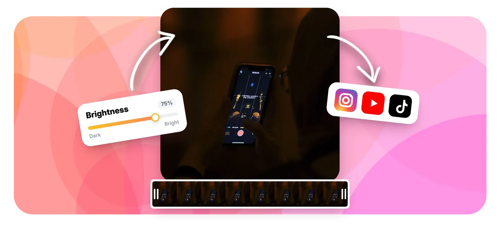 Brighten a dark video online