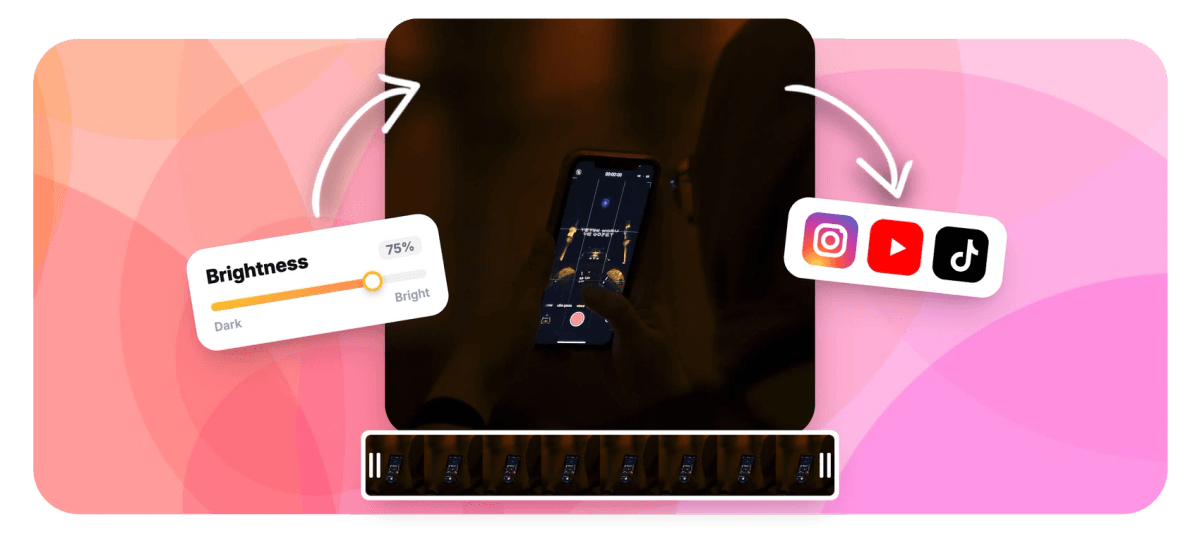 Hero - Brighten a dark video online