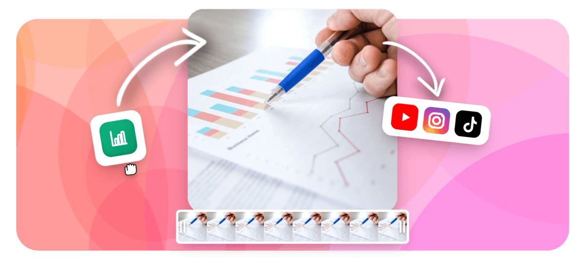 Hero - Chart video maker with animated bar, line and pie charts