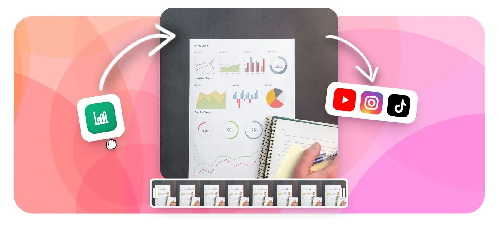 Infographic video maker with animated charts and stats