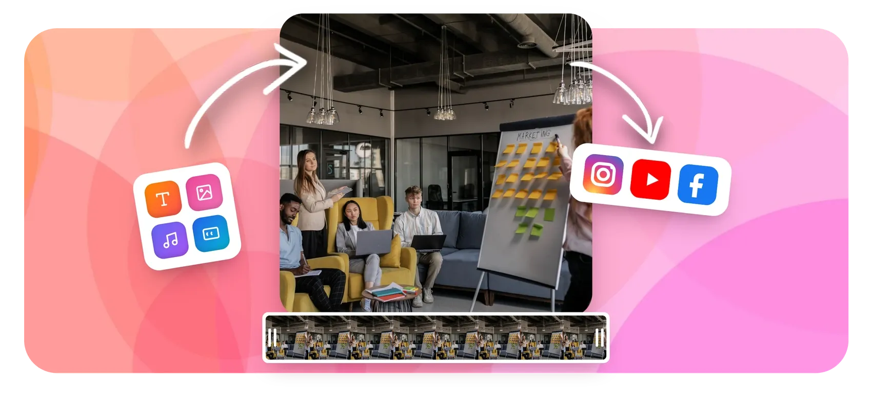 Marketing video maker for ads, demos and social promos
