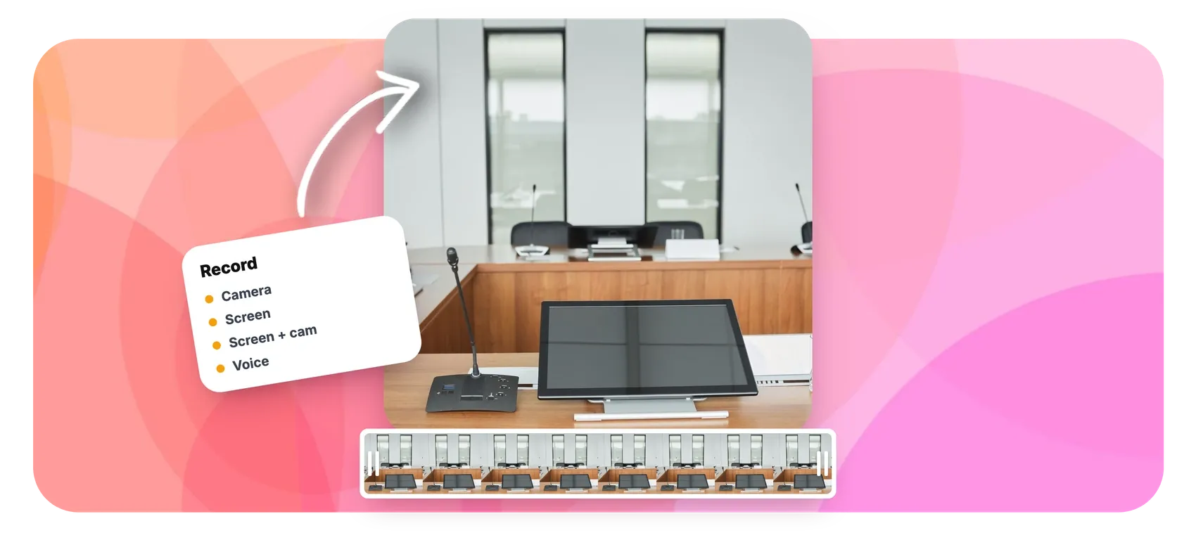 Online video recorder: camera, screen and voice in one studio