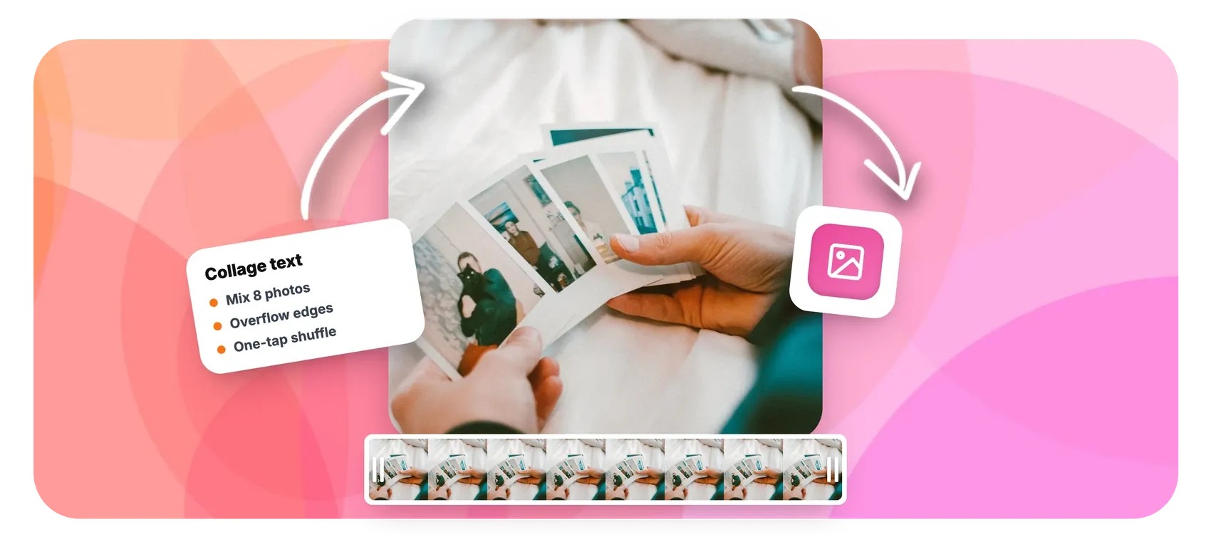 Photo collage text with letters filled by dozens of personal pictures