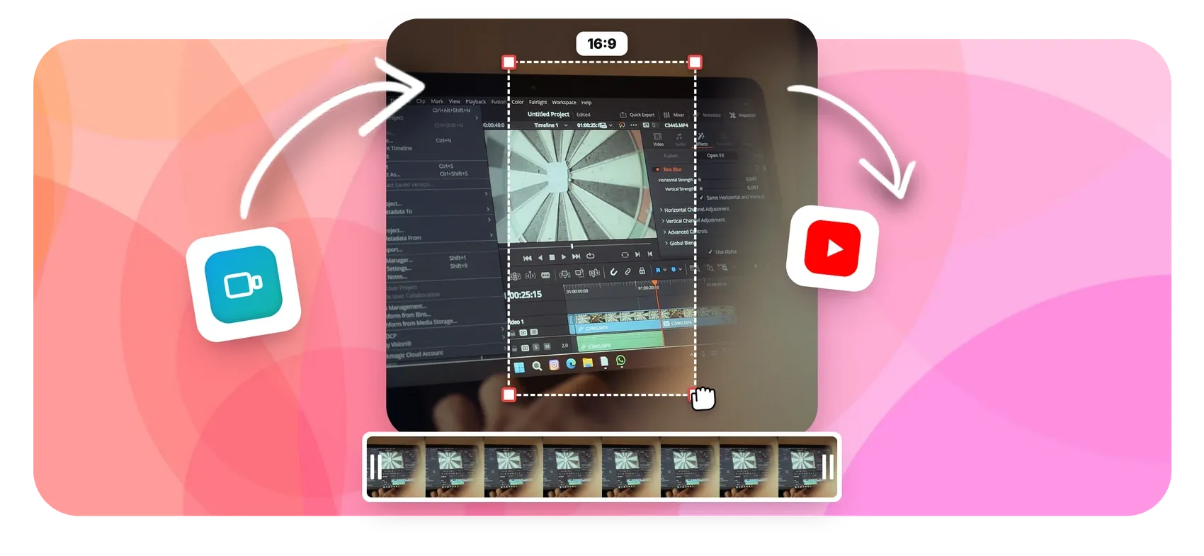 Resize a video for YouTube 16:9 and Shorts