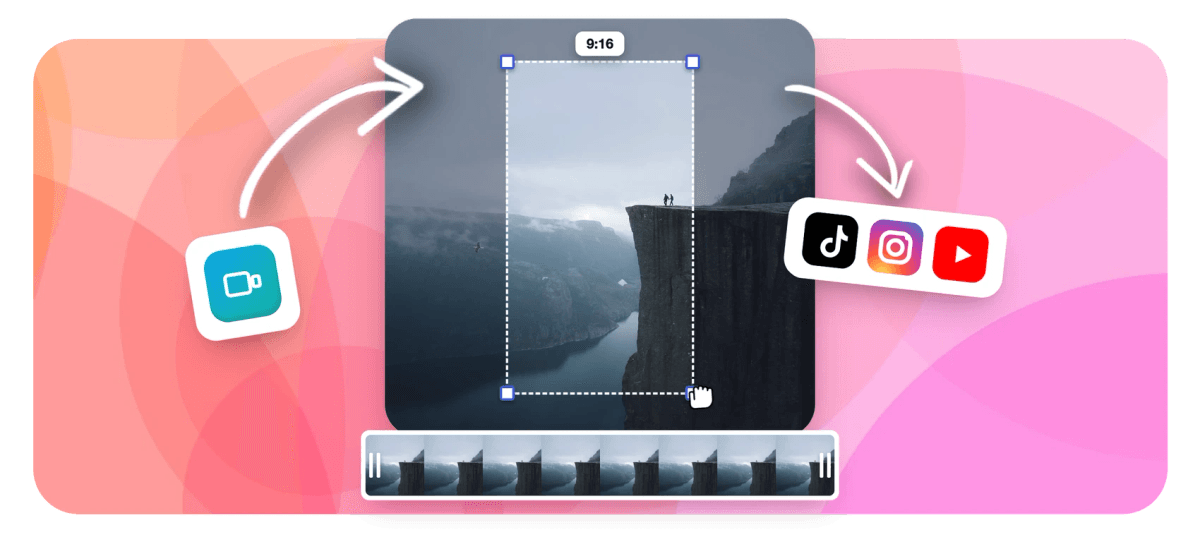 Hero - Resize a video to 9:16, 1:1 and 16:9 aspect ratios online
