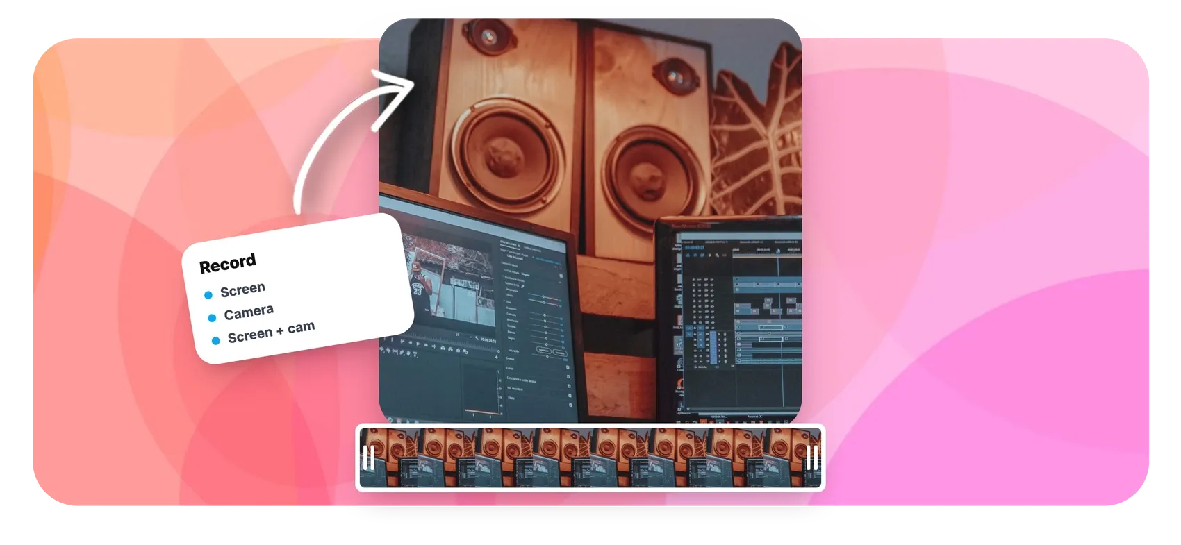 Online screen recorder with camera bubble