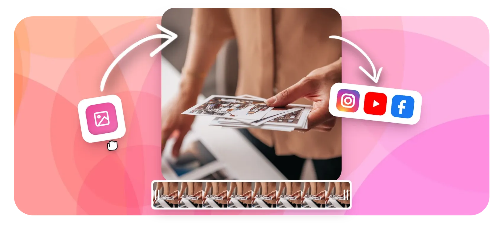 Slideshow maker turning photos into a video with music