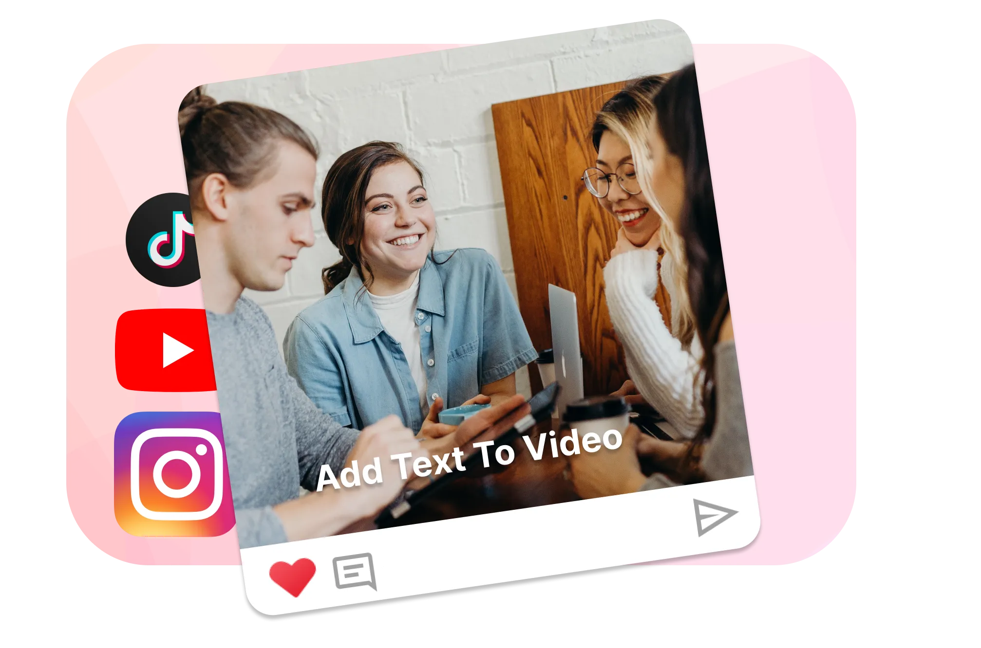 Animated text on a social video