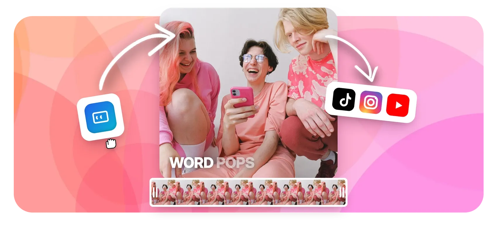 TikTok caption generator with karaoke word pops