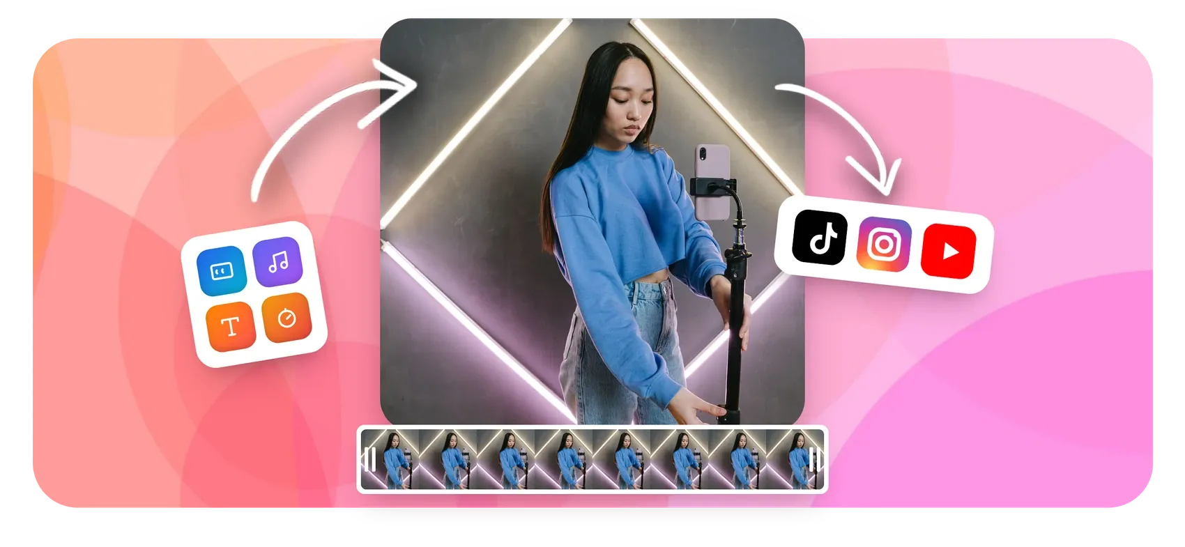 TikTok video editor with captions, music and effects