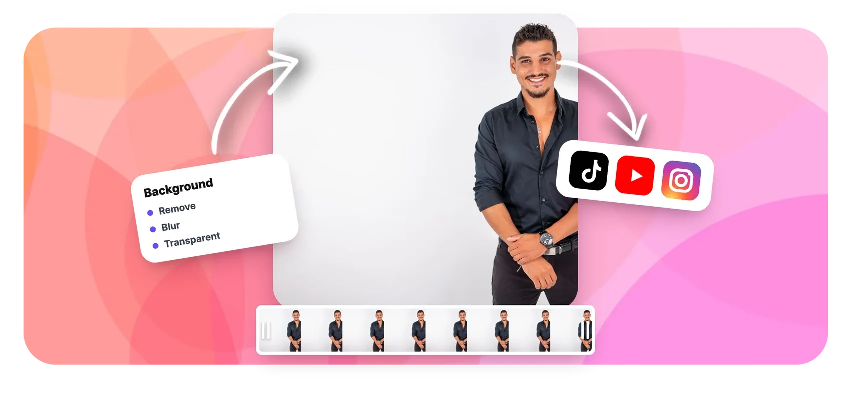 AI video background remover, no green screen