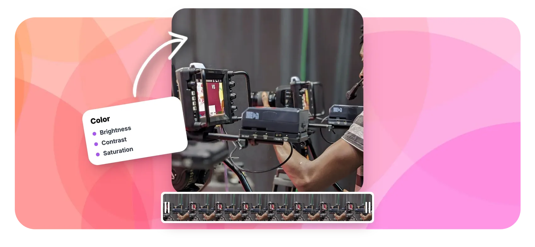 Video color correction with brightness, contrast and looks