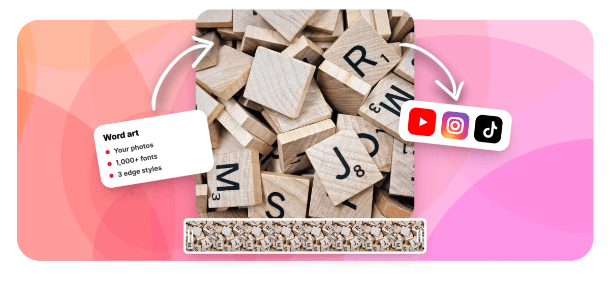 Hero - Word art maker filling large letters with a collage of photos