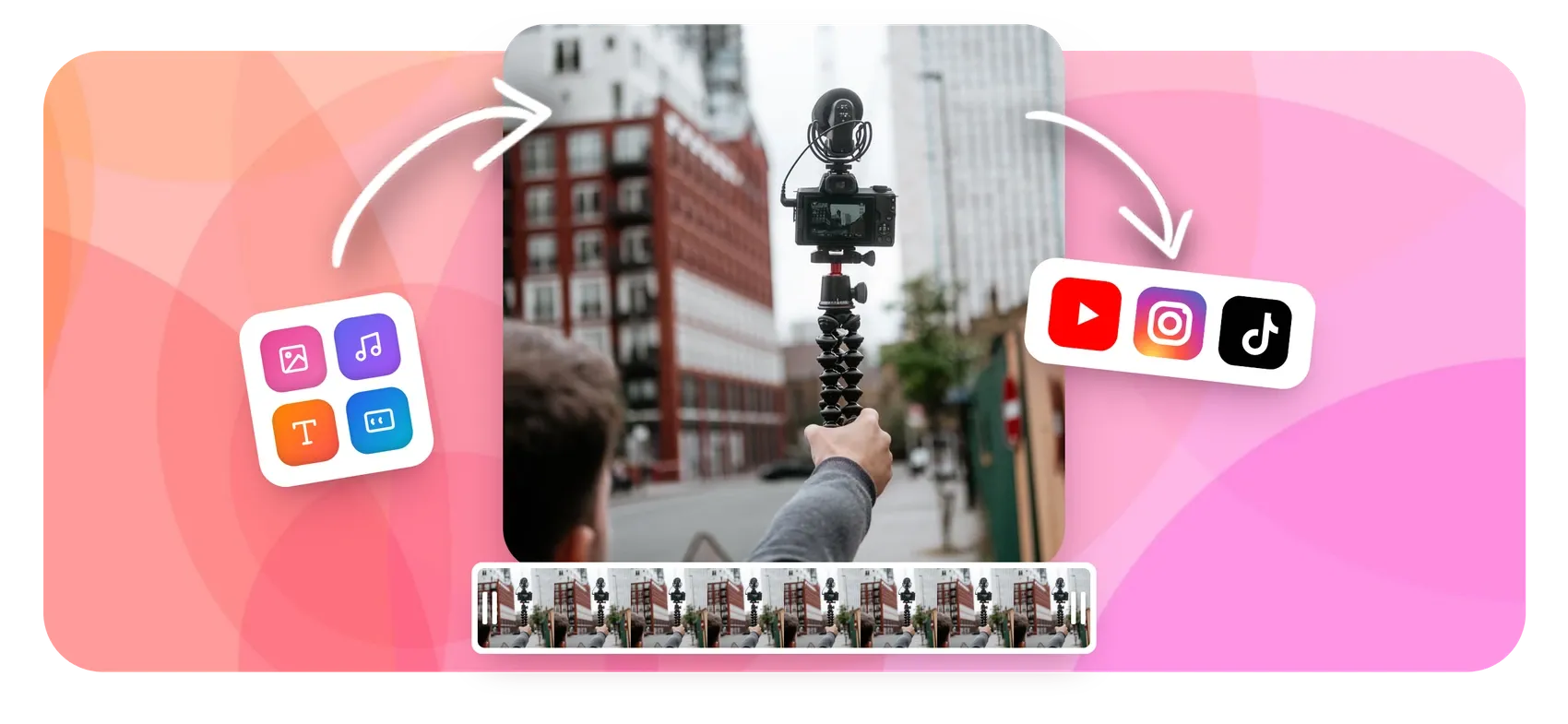YouTube video maker for tutorials, vlogs and promos