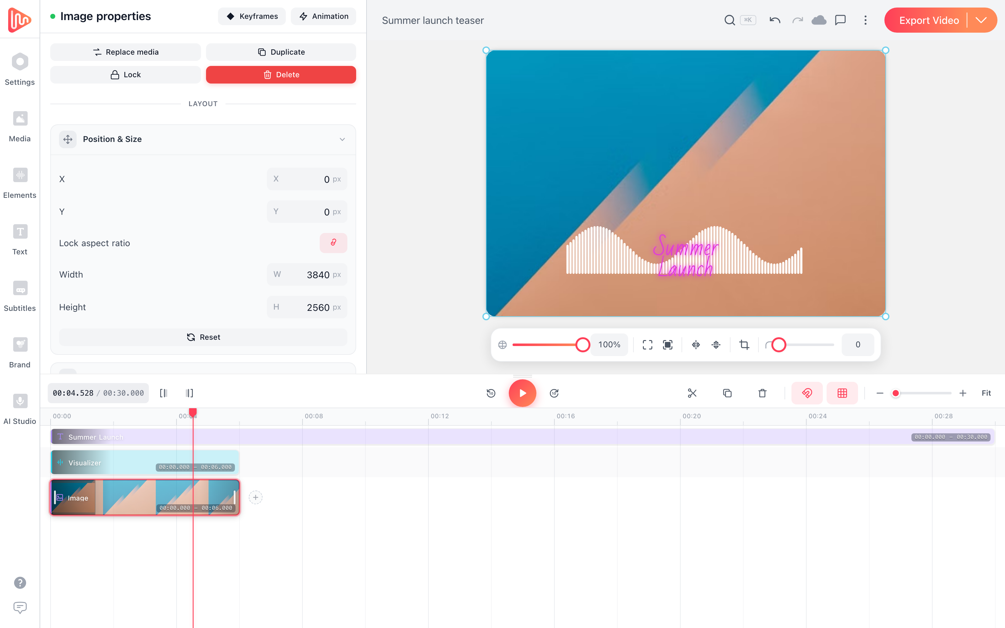The EchoWave browser editor
